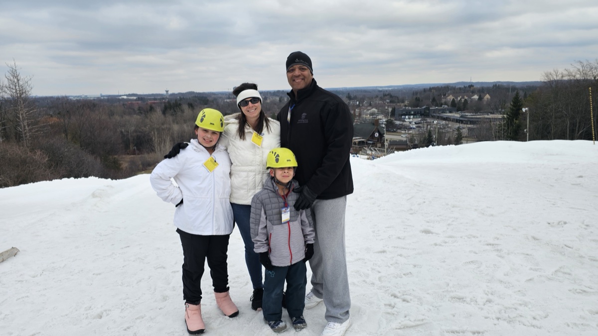 The Cosby family on a snow adventure
